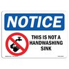 Signmission OSHA Sign, This Is Not Handwashing Sink With Symbol, 5in X 3.5in Decal, 3.5" W, 5" L, Landscape OS-NS-D-35-L-18631